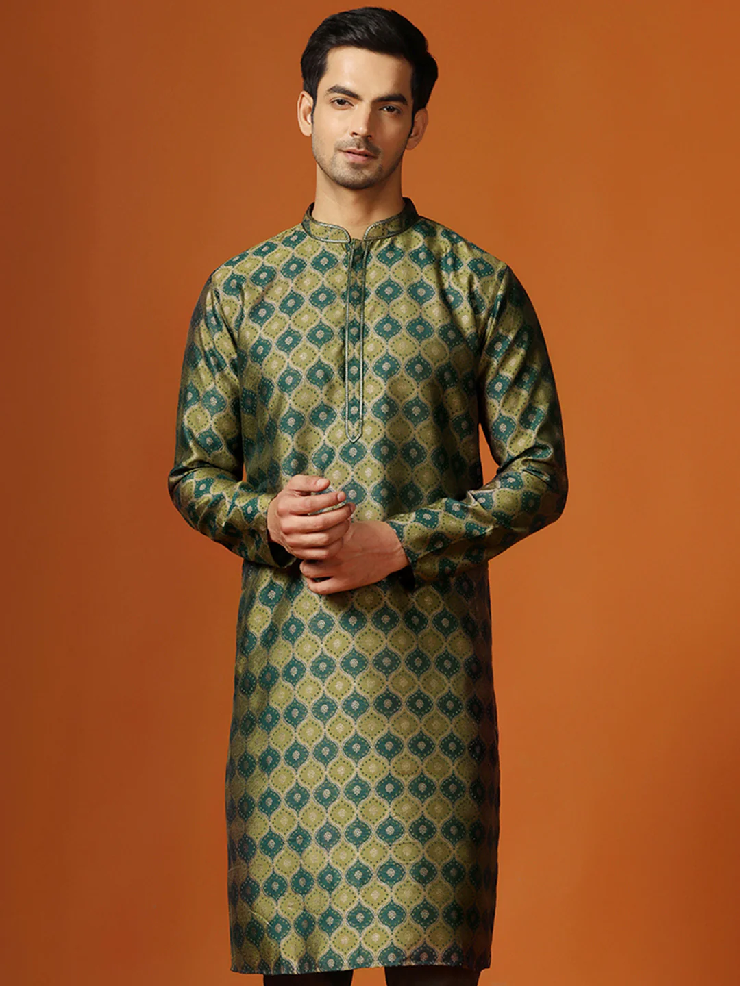 Kisah Men Green Kurta (Set of 1)