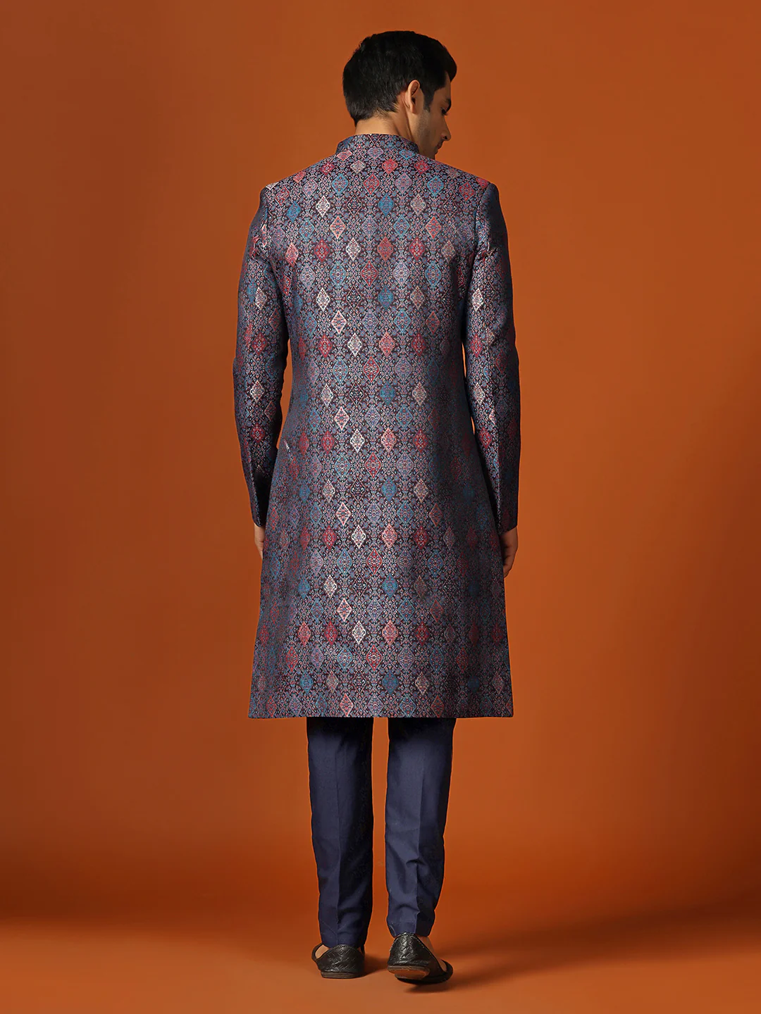 Men Green Sherwani Trouser Set - Image 4