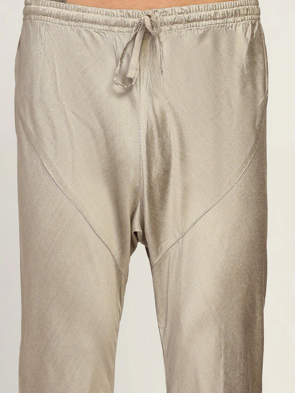 Beige Art Silk Solid Churidar - Image 5