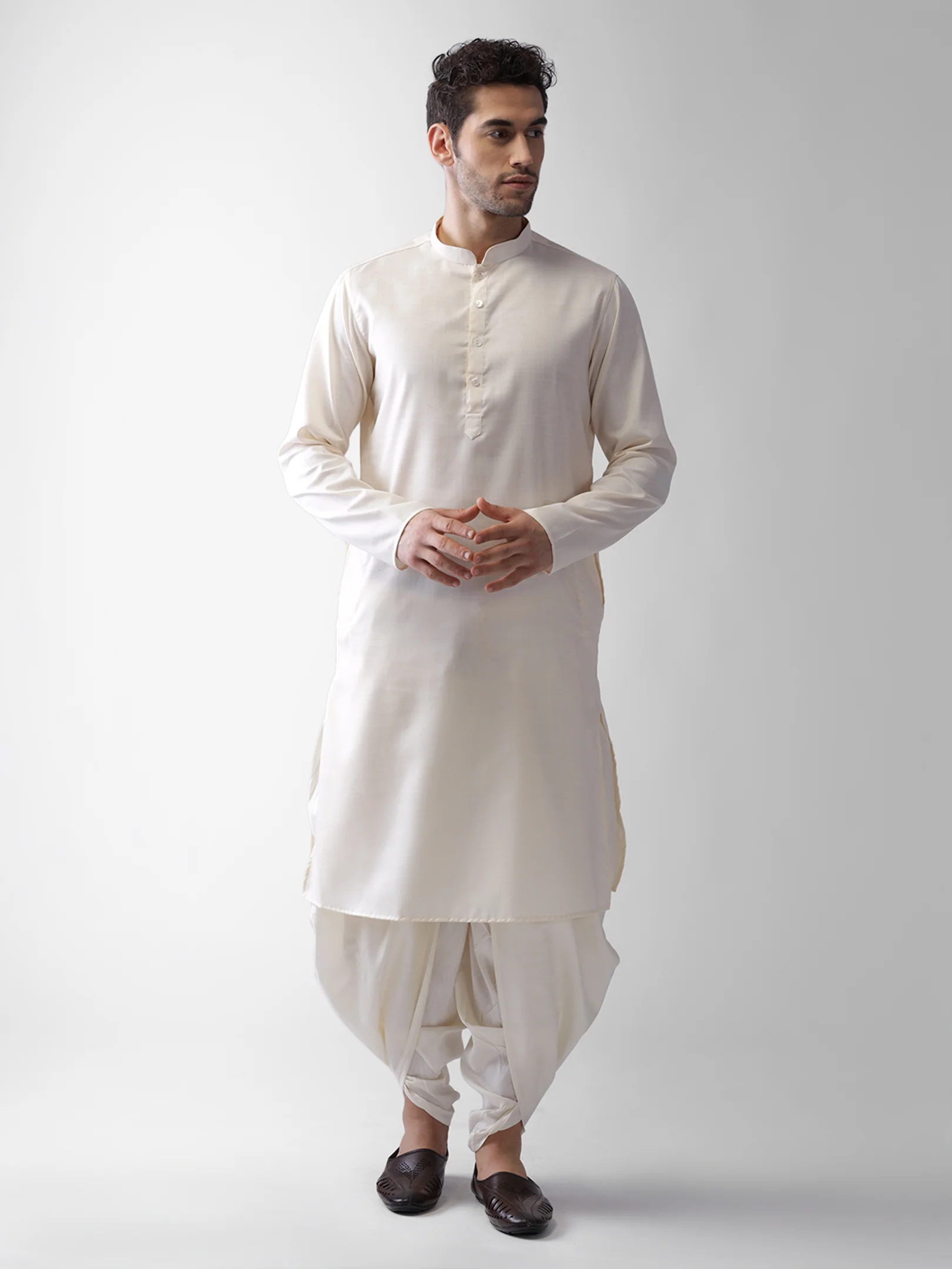 Kisah Men Grey Kurta Jacket Dhoti Set - Image 5