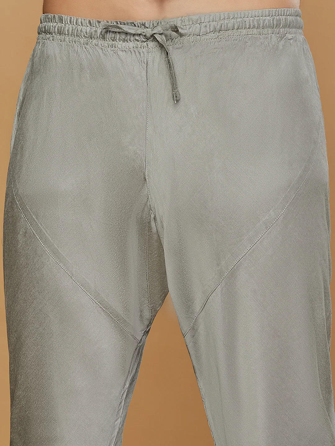 Men Grey Kurta Sherwani Churidar Set - Image 7