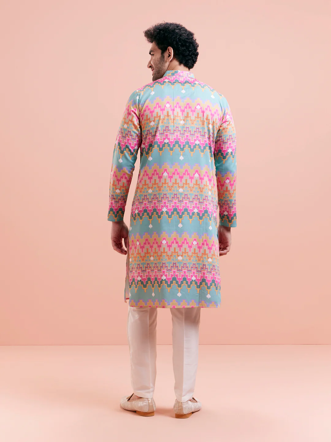 Multicolor Zigzag Kurta Trouser Set - Image 6