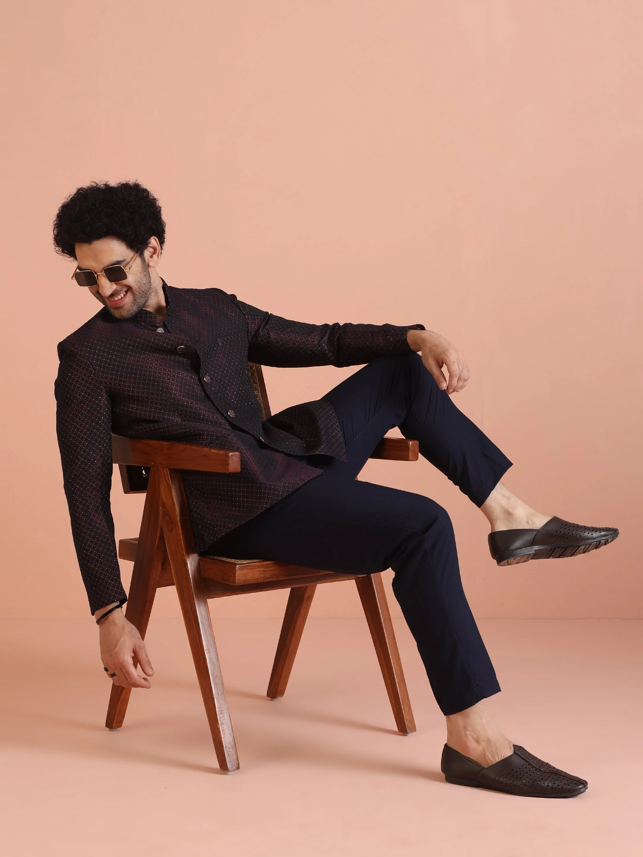 Maroon Silk Blend Textured Jodhpuri Bandhgala - Image 10