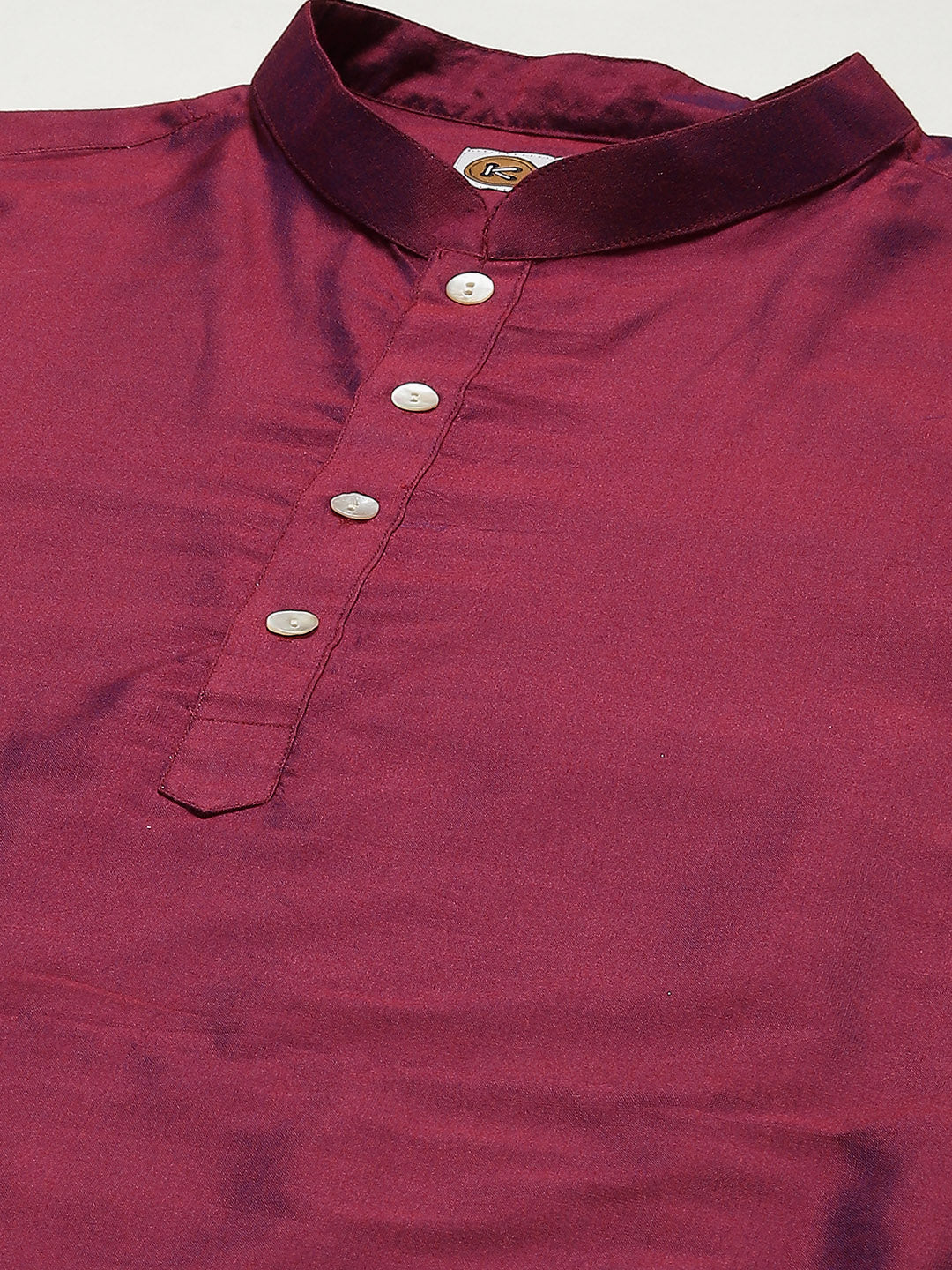 Magenta Cotton Silk Kurta Dhoti Set – Solid Ethnic Outfit – Traditional Festive Wear - Image 5