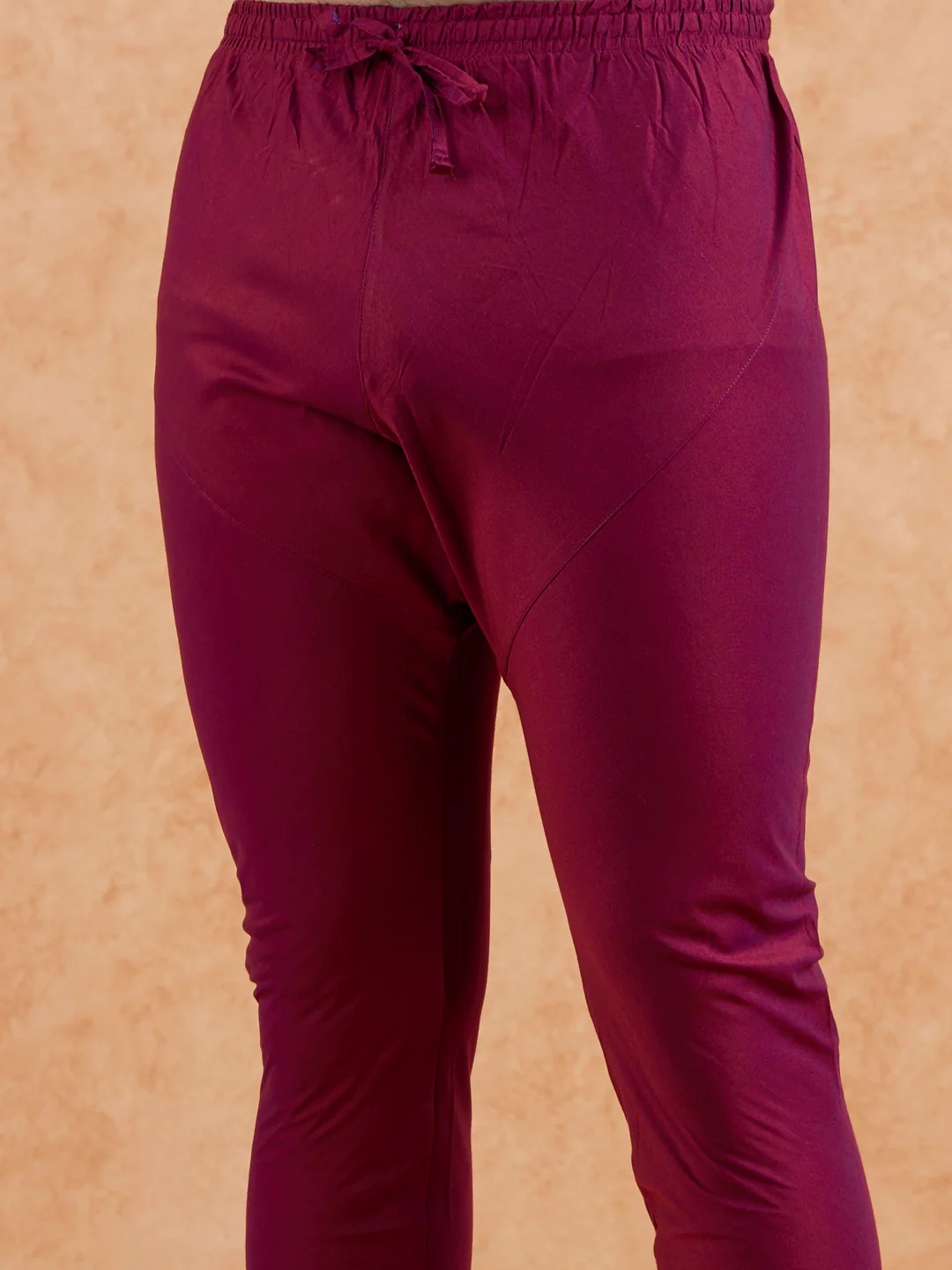 Men Magenta Kurta Sherwani Churidar Set - Image 7