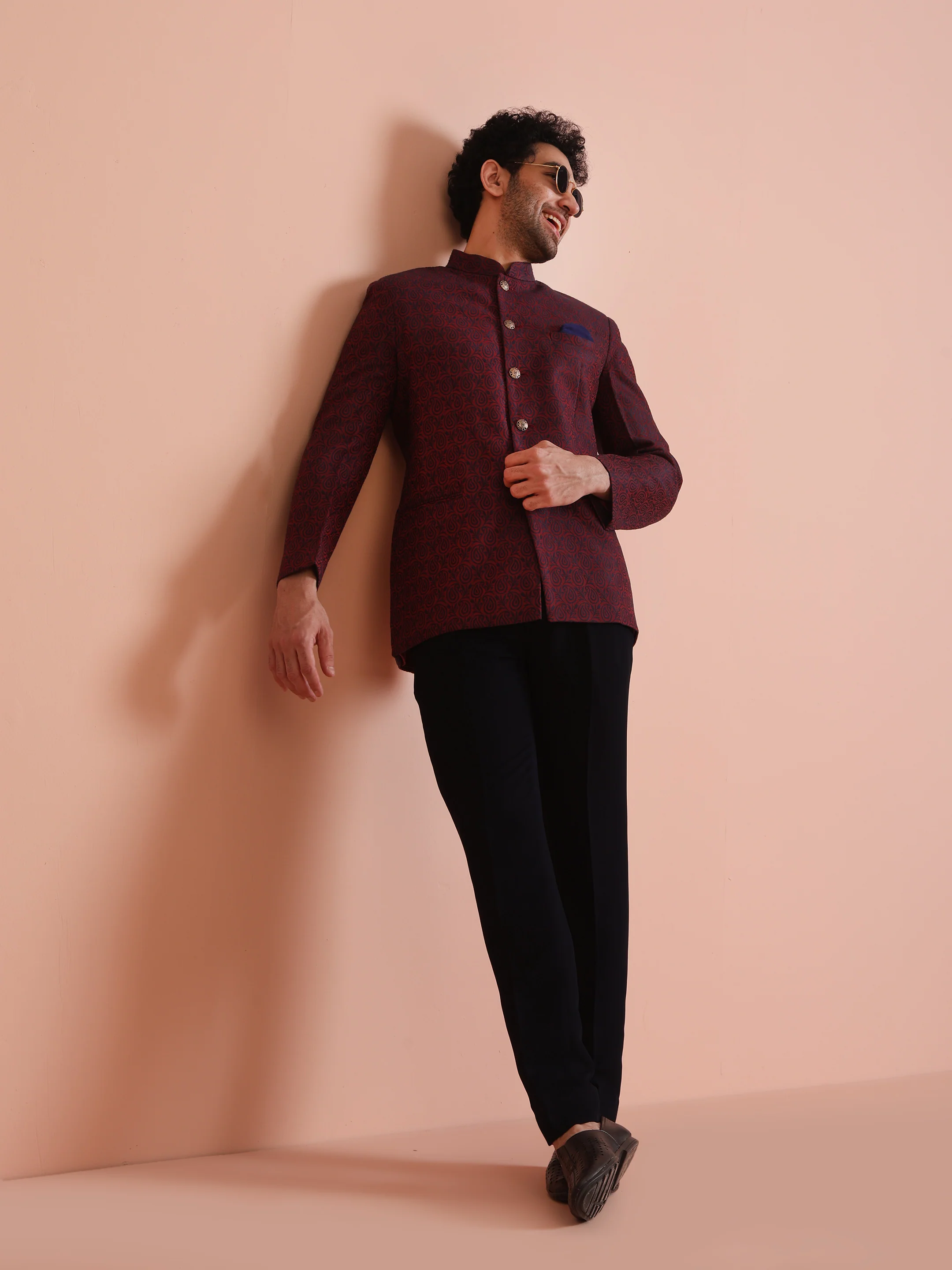 Maroon Jodhpuri Bandhgala - Image 6