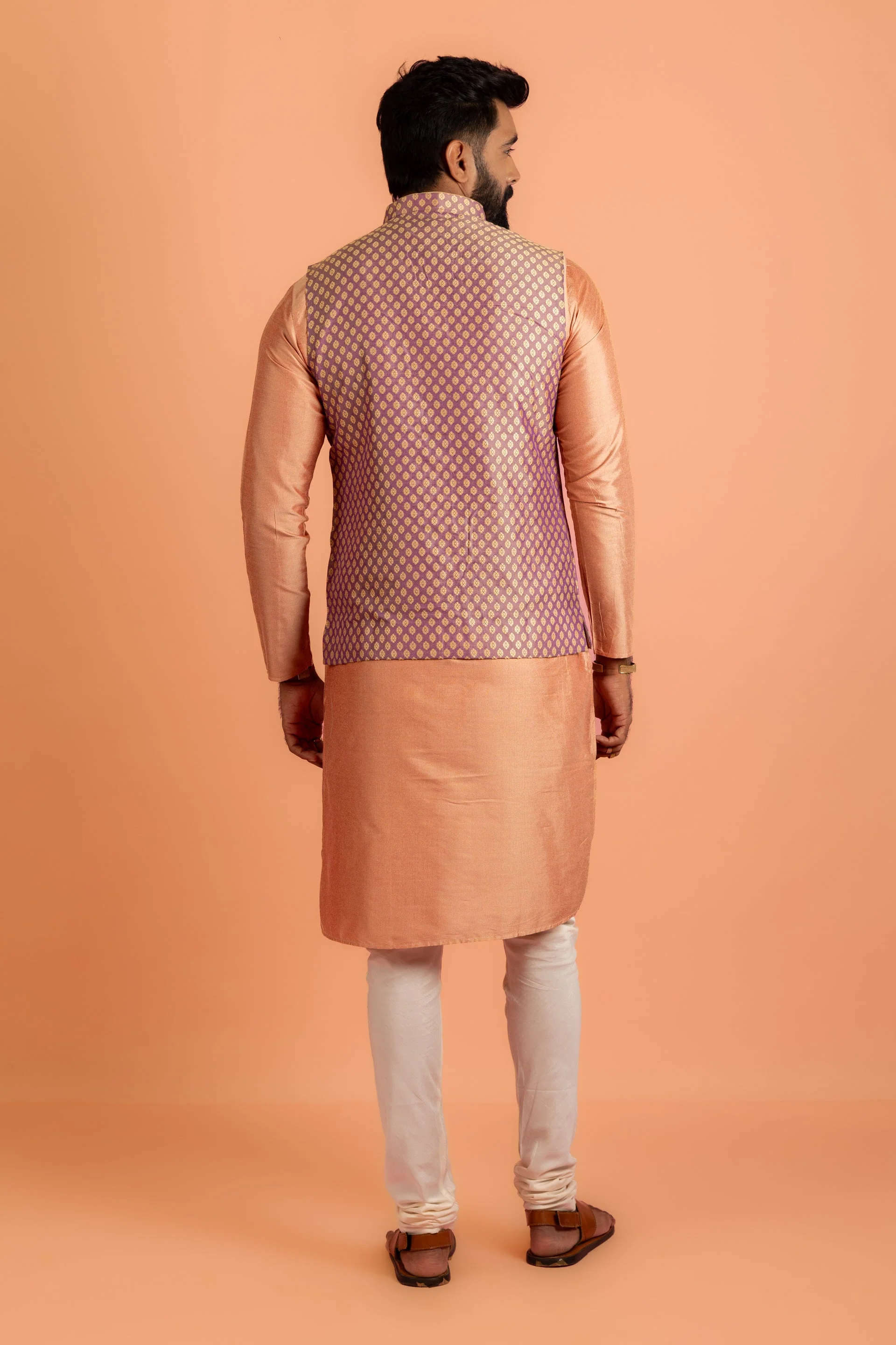 Men Mauve Nehru Jacket - Image 12