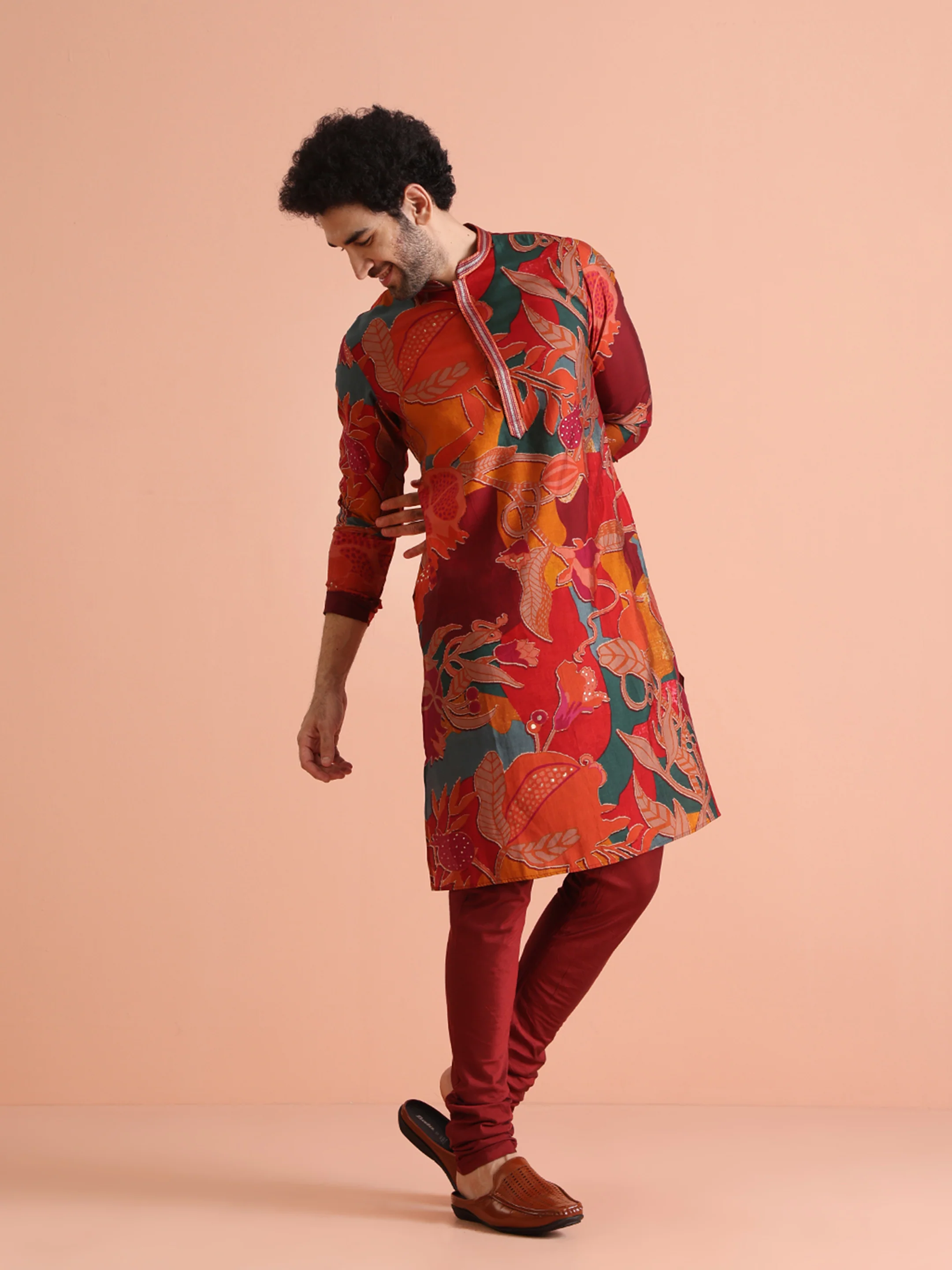 Multi Color Cotton Printed Long Kurta - Image 3