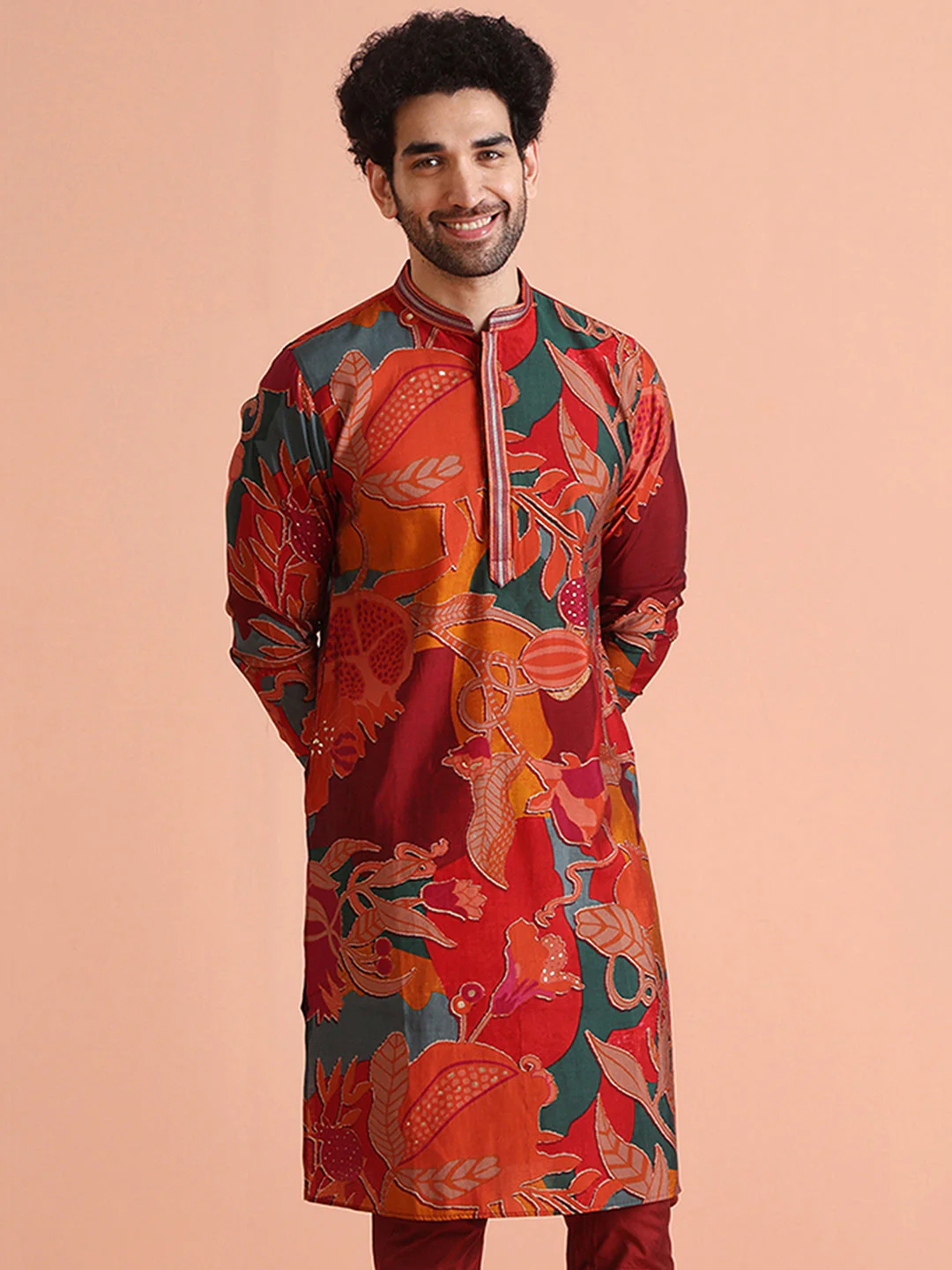 Multi Color Cotton Printed Long Kurta - Image 7