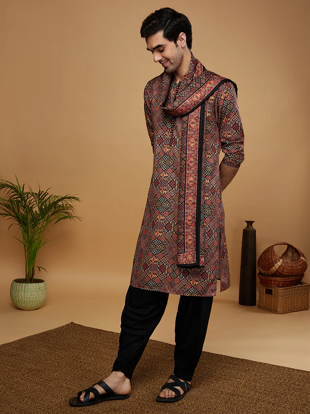 Multi-Color Silk Printed Ethnic Dupatta. - Image 3
