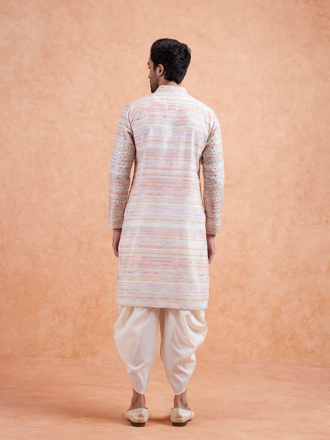 Men Multi Kurta Dhoti Set - Image 5