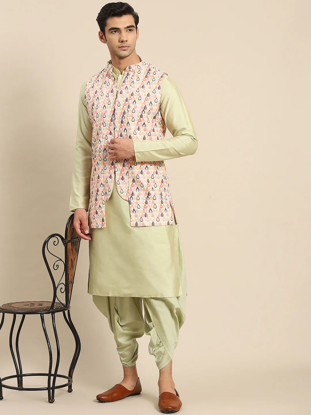 Kisah Men Multi Kurta Jacket Set - Image 6