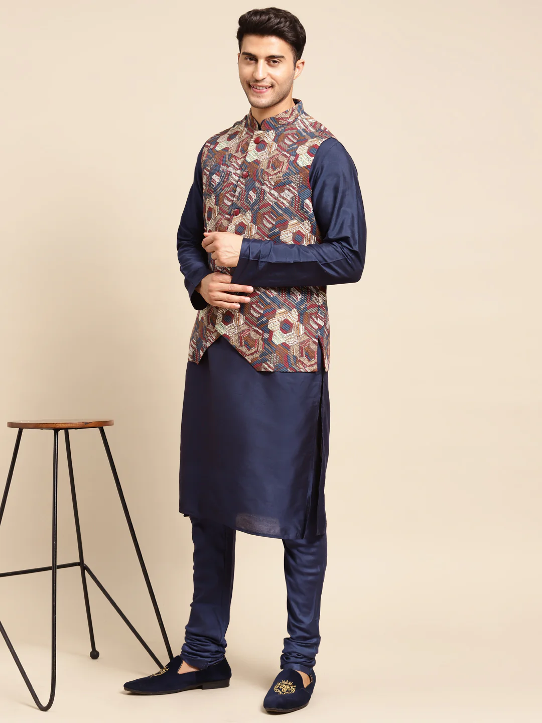 Kisah men Multi kurta jacket set - Image 2