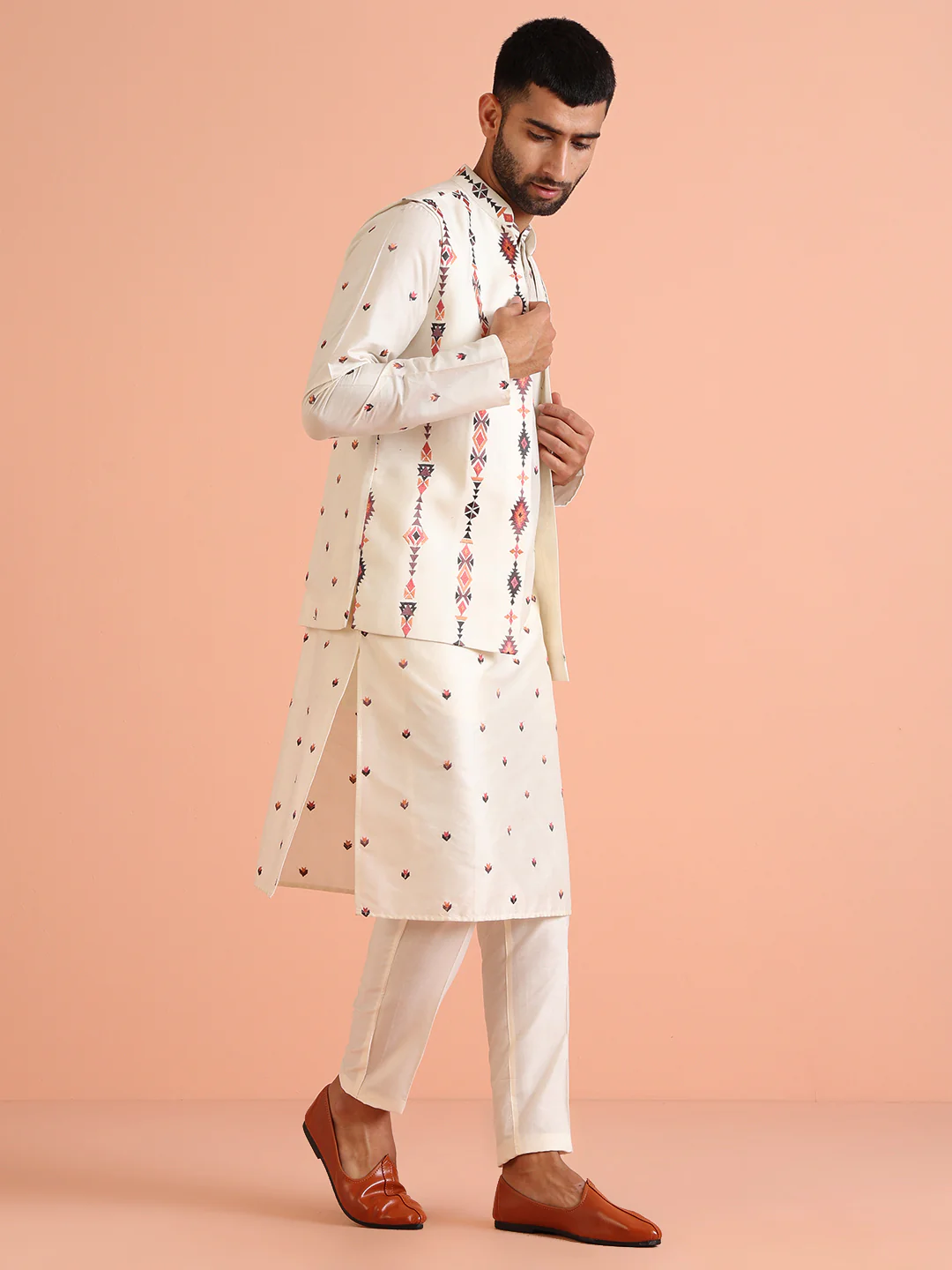 Multi-Color Nehru Jacket Set - Image 3