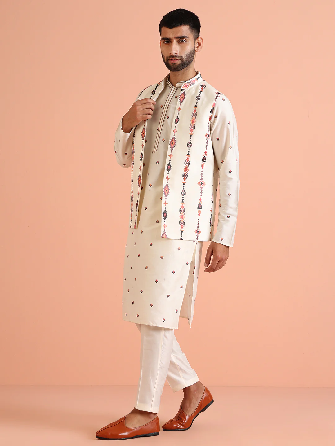 Multi-Color Nehru Jacket Set - Image 4