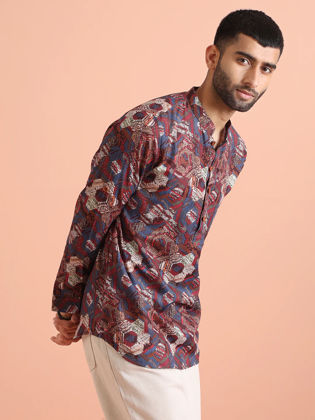 Multicolor Geometric Printed Kurta â€“ Casual & Festive Wear - Image 2