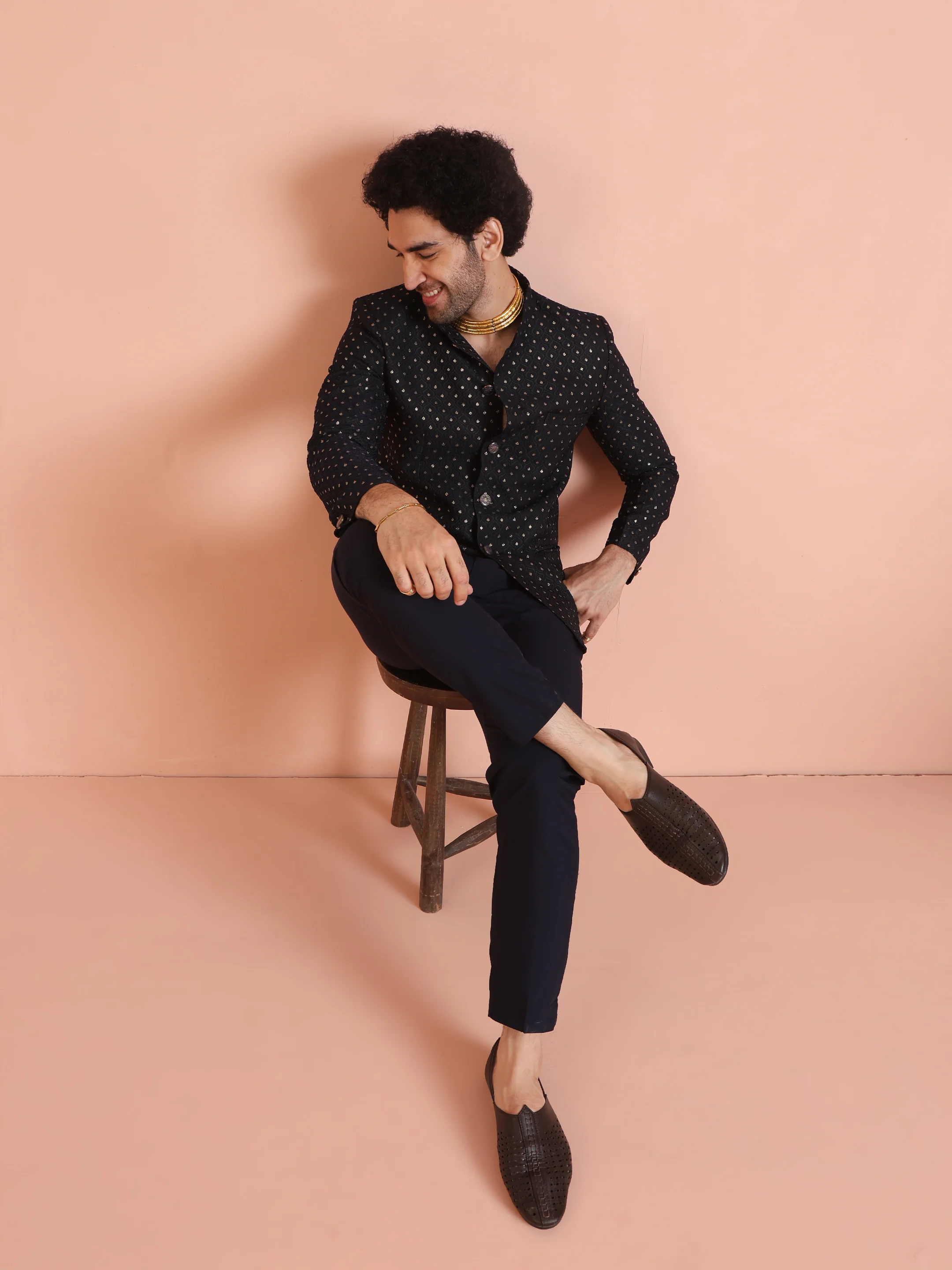 Navy Blue Jodhpuri Bandhgala Set