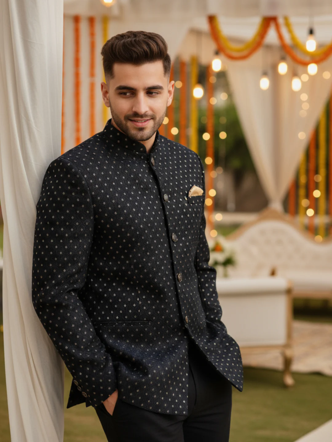 Navy Blue Jodhpuri Bandhgala Set - Image 10