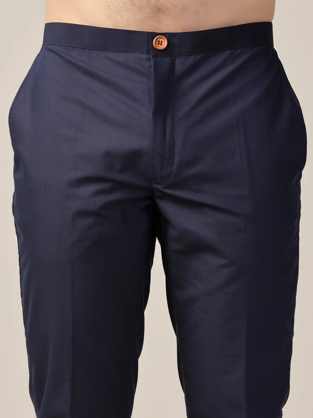 Navy Blue Silk Blend Metallic Jacket Kurta Trouser Set - Image 9