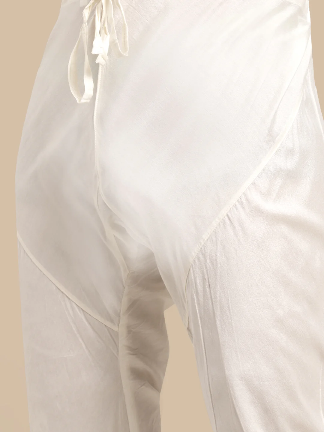 White Silk Blend Kurta Churidar with Printed Dupatta - Image 7