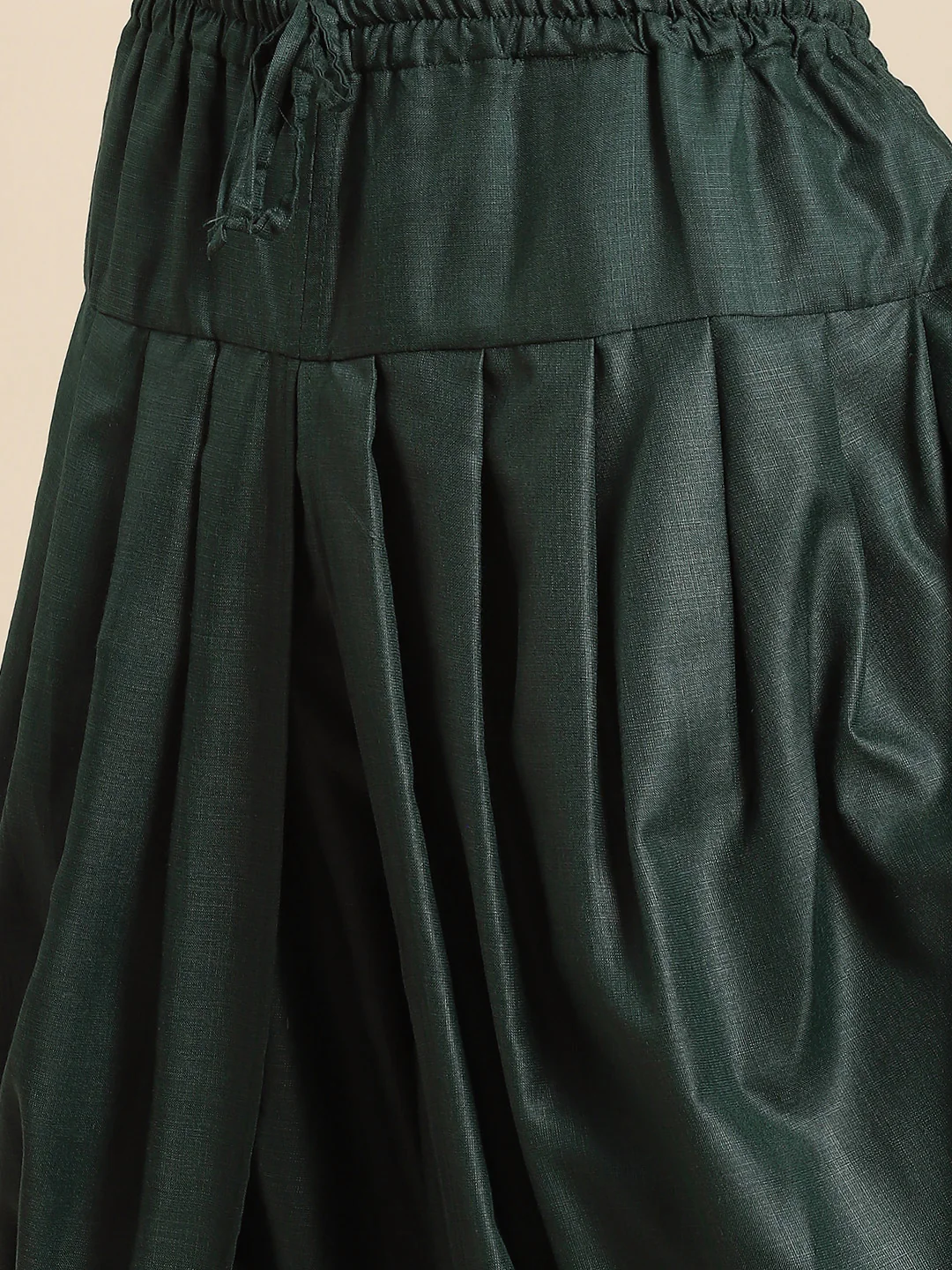 Dark Green Solid Sherwani with Black Dhoti - Image 6