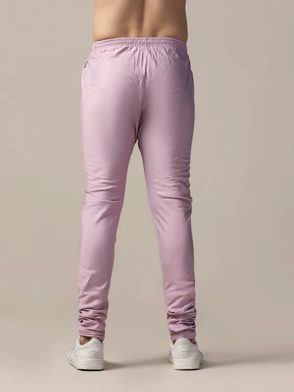 Pink Satin Blend Solid Churidar Elasticated - Image 4
