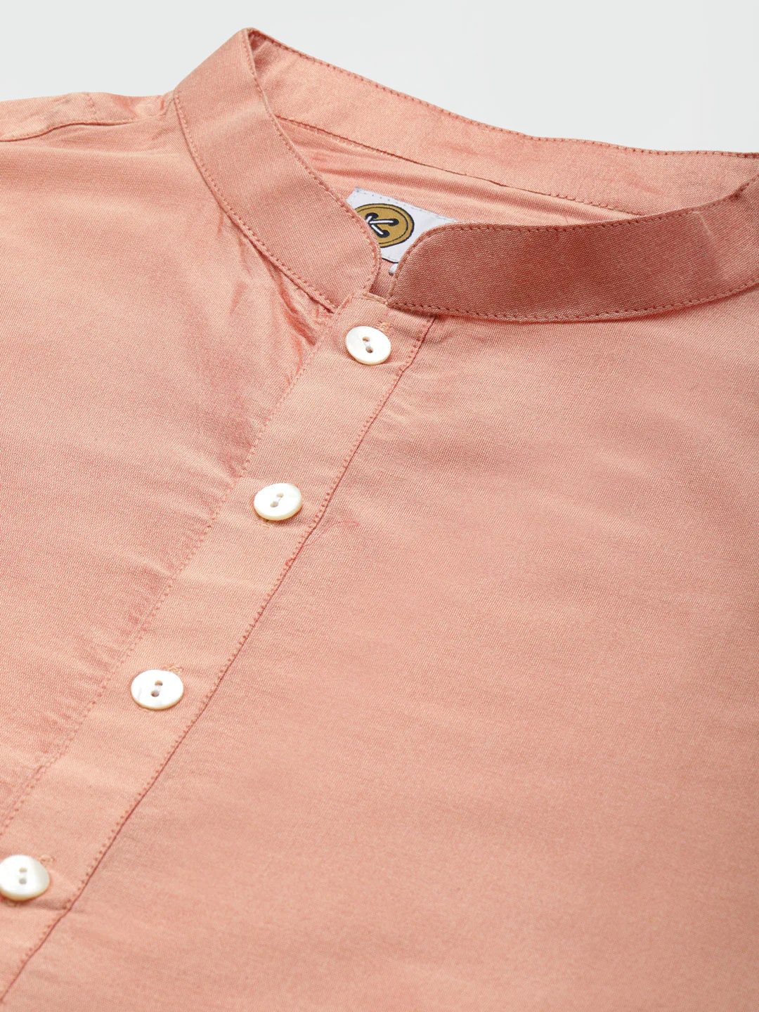 Men Peach kurta jacket set - Image 4