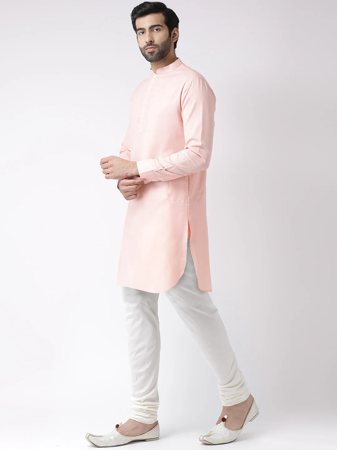 Kisah Men Pink Kurta Churidar Set - Image 3