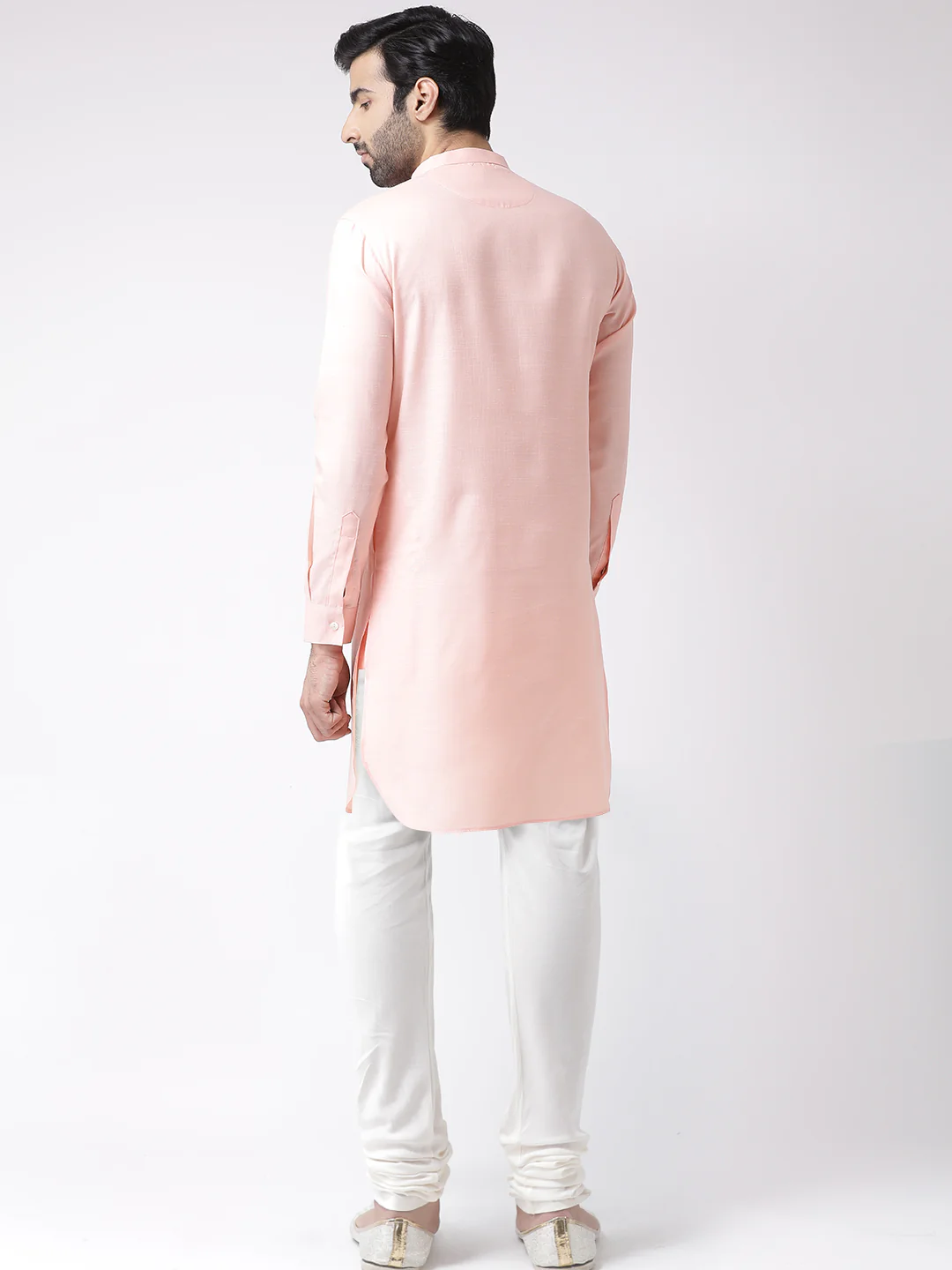 Kisah Men Pink Kurta Churidar Set - Image 4
