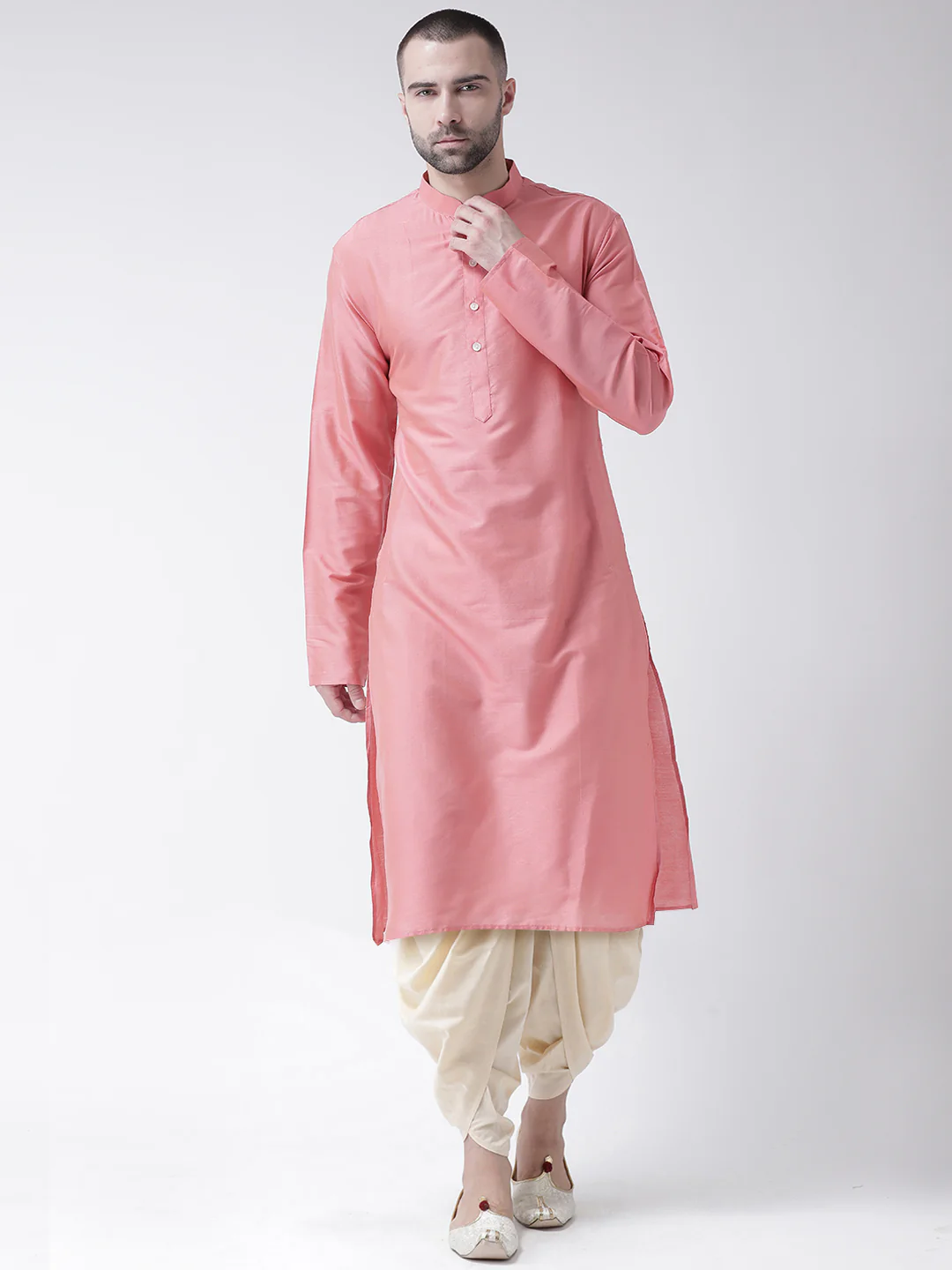 Kisah Men Pink Kurta Dhoti Set