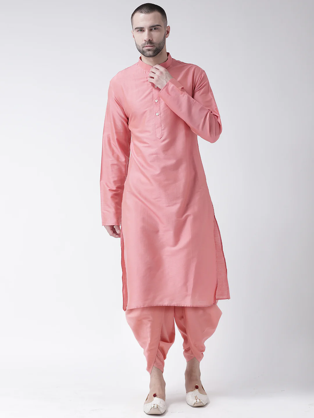 Kisah Men Pink Kurta Dhoti Set