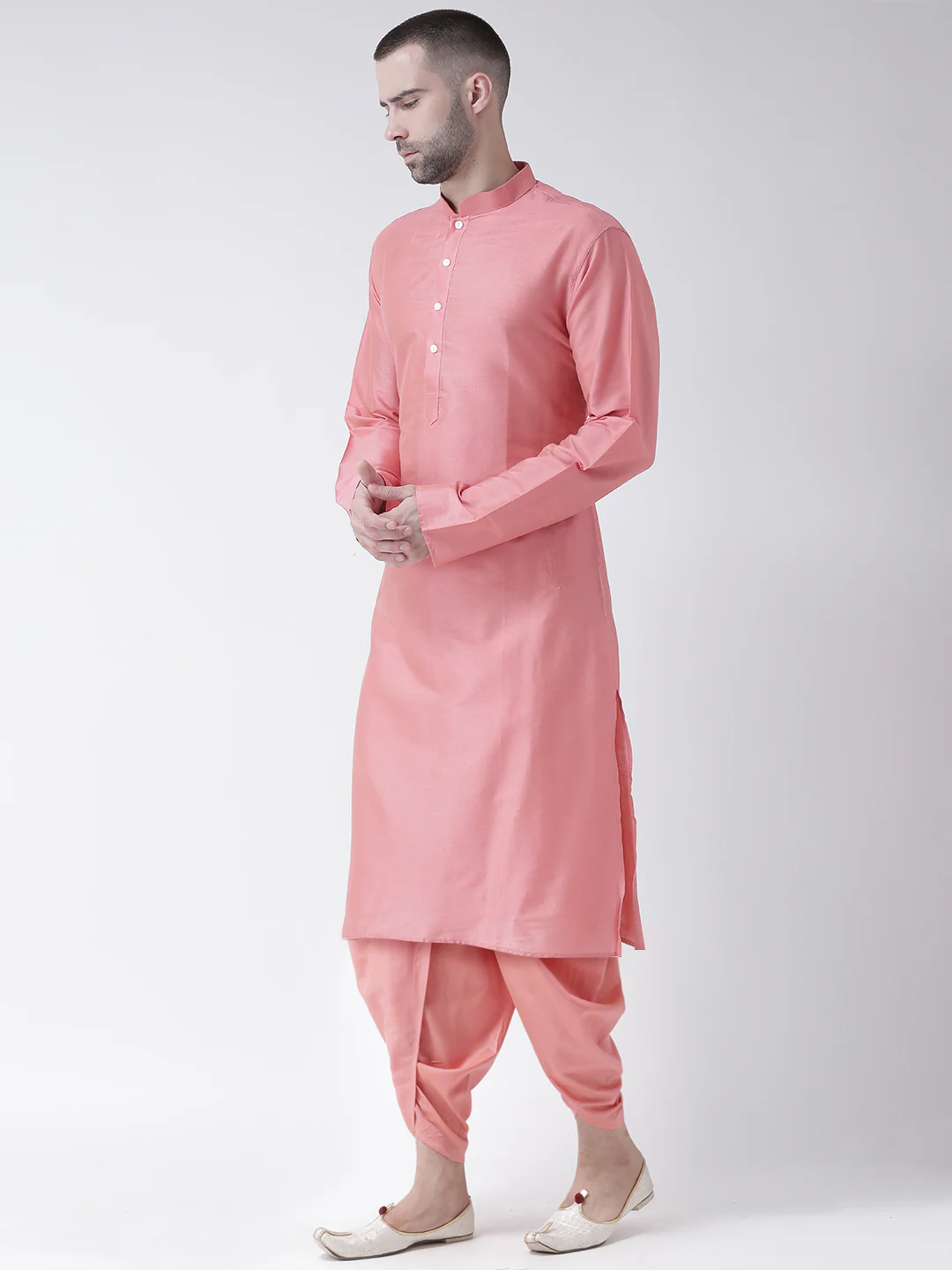 Kisah Men Pink Kurta Dhoti Set - Image 3