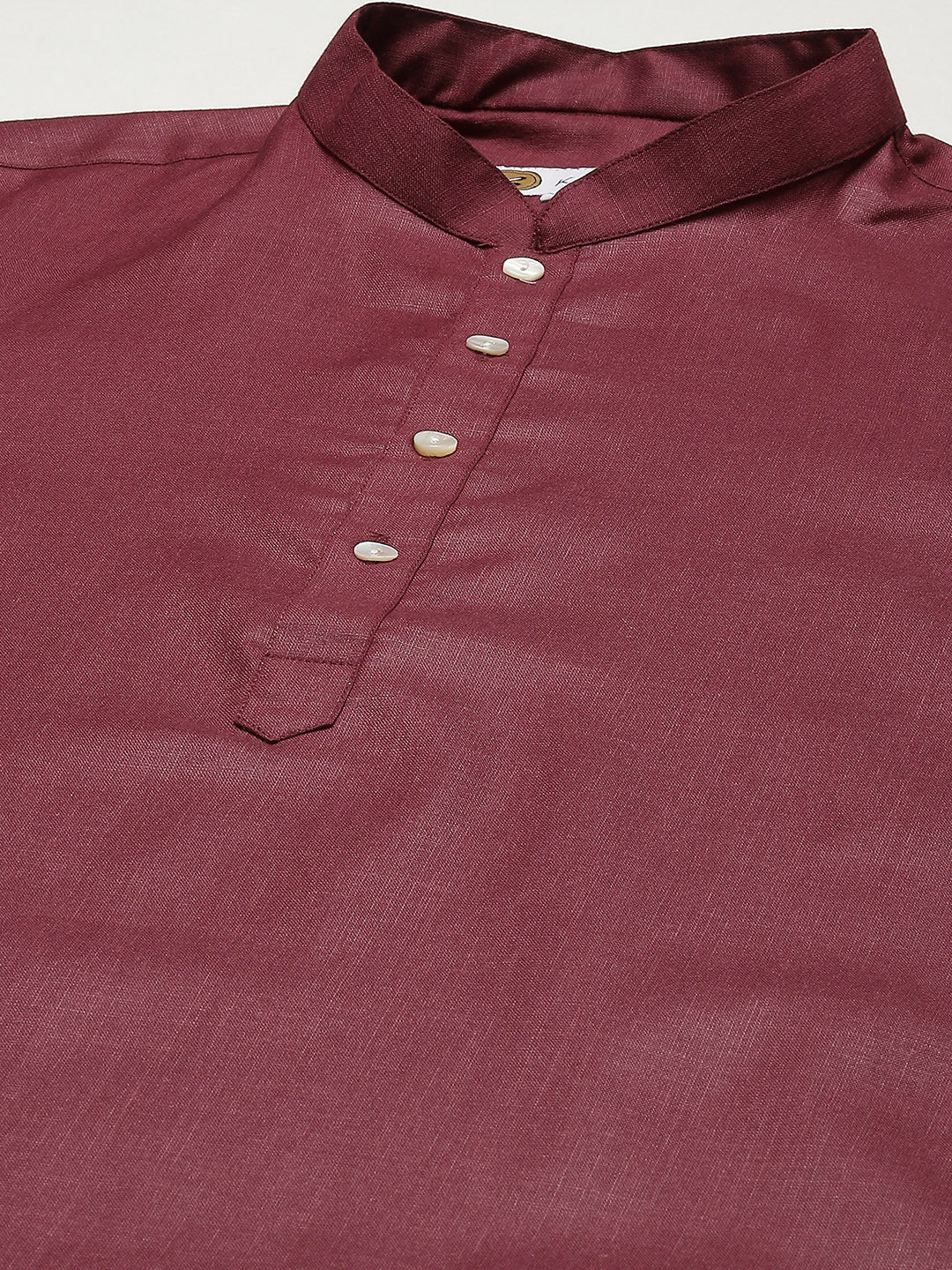 Men Red Kurta Jacket Set - Image 4