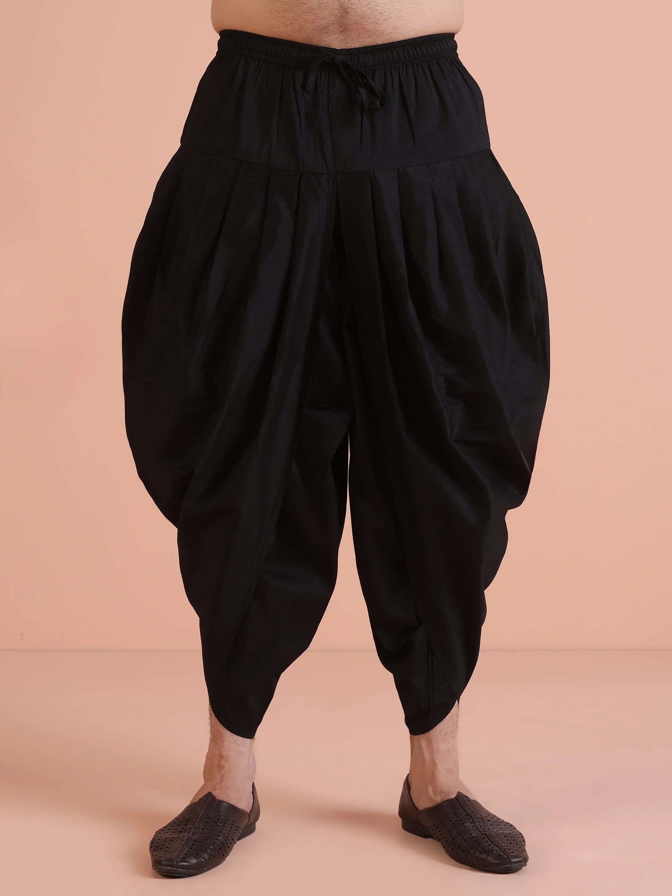Men Shinny Black Indowestern Dhoti Pant Set - Image 7
