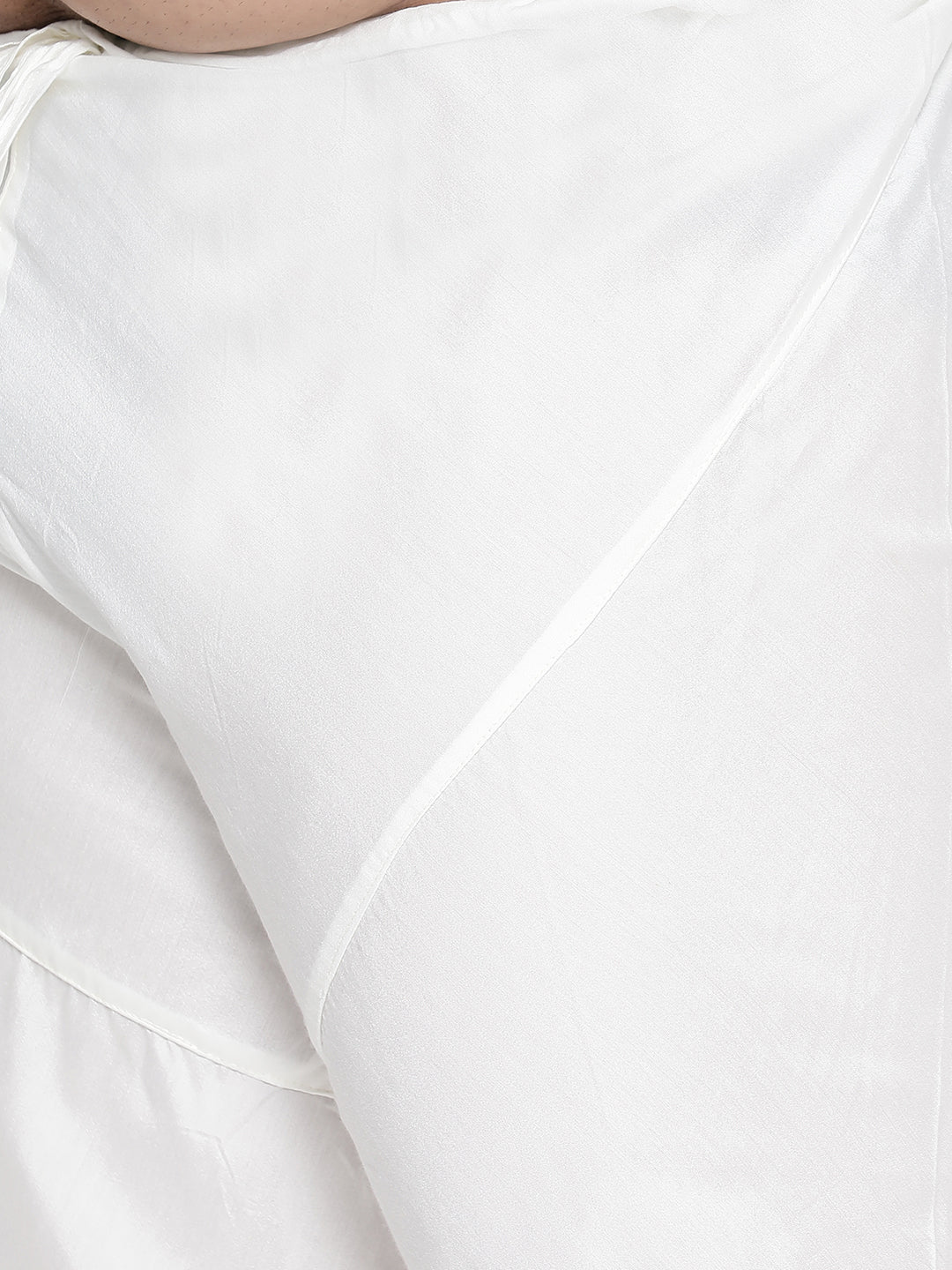 White Jacquard Kurta Churidar Set - Image 6
