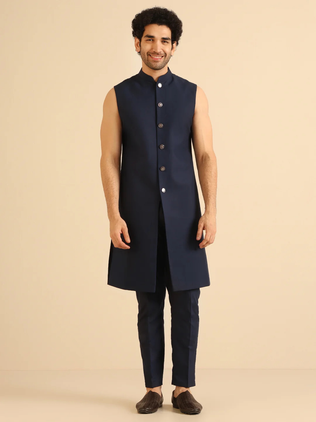 Men Wine Jacket Indowestern Trouser Set - Image 6