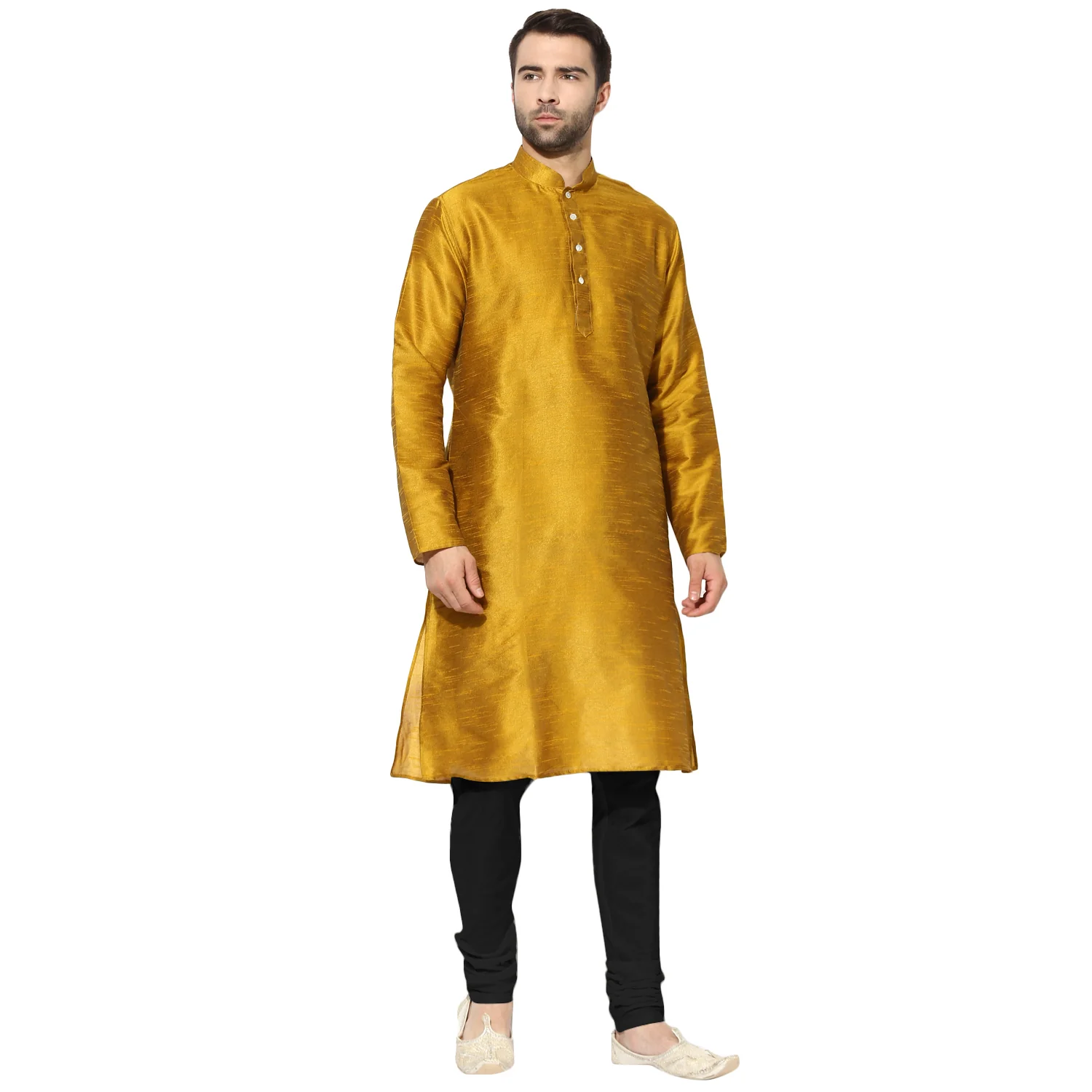 Kisah Men Yellow Kurta Churidar Set
