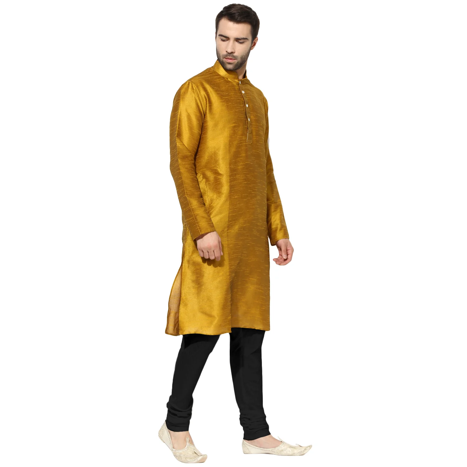 Kisah Men Yellow Kurta Churidar Set - Image 2