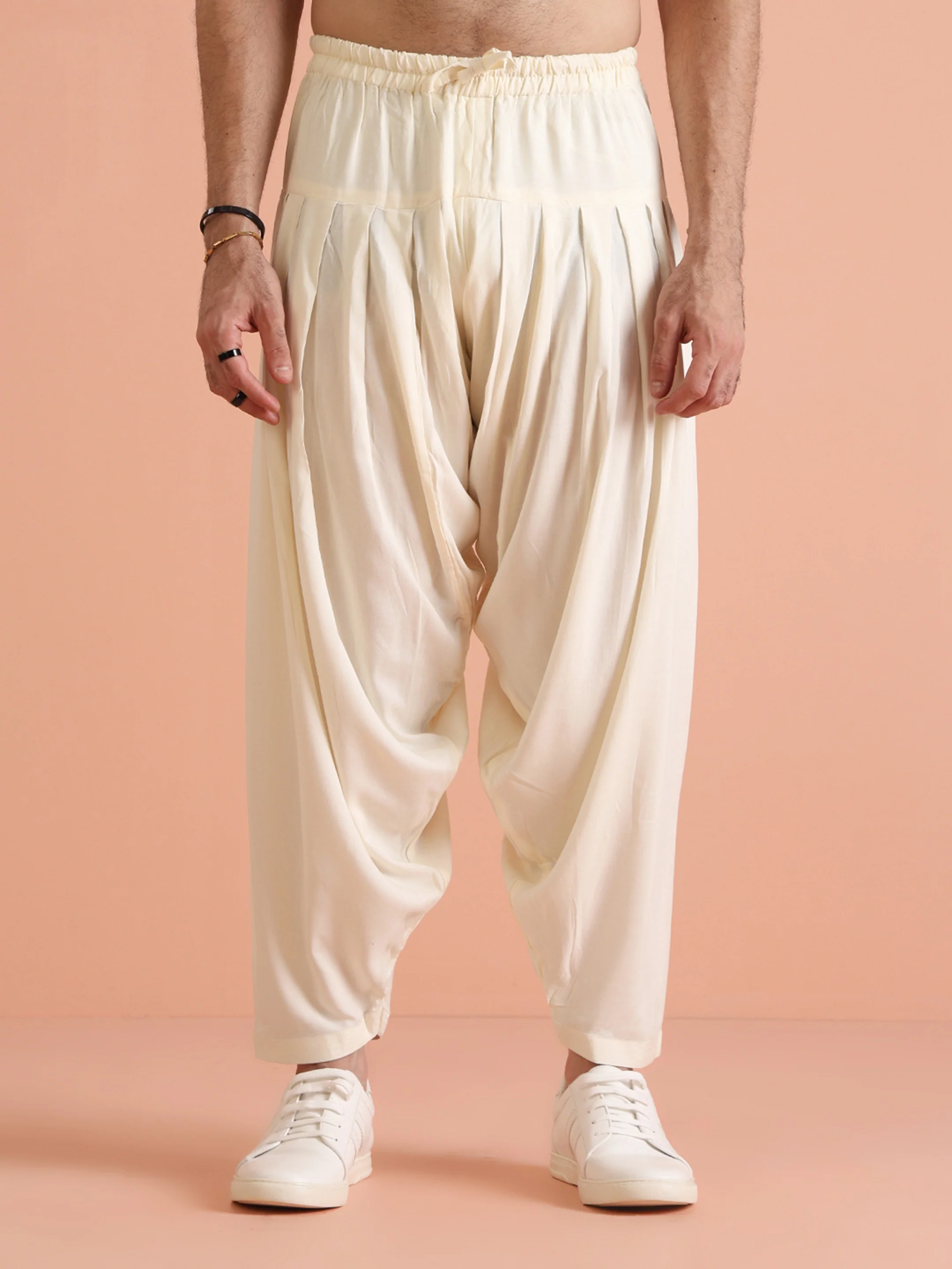Yellow Jacquard Kurta with White Patiala - Image 7