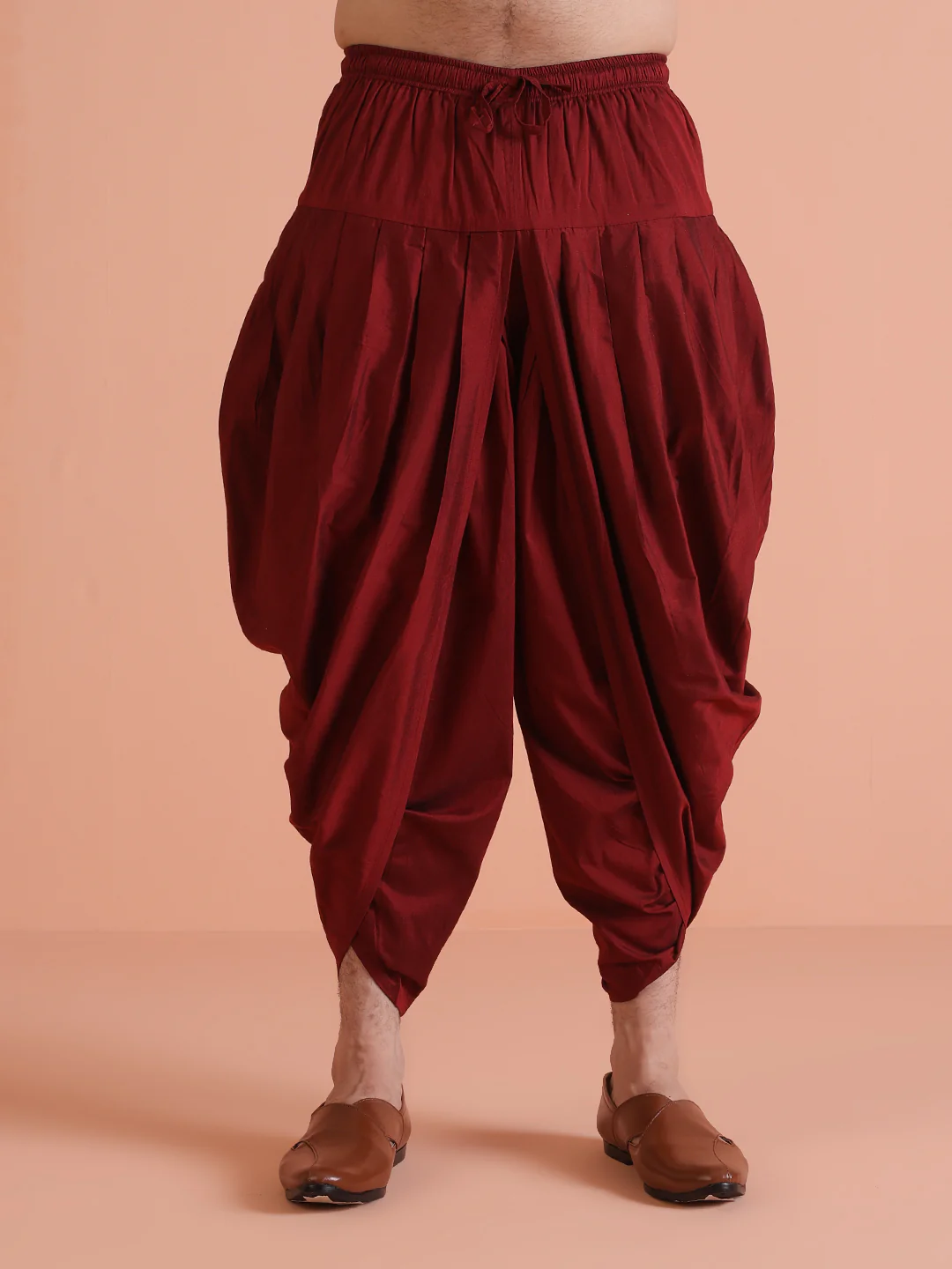 Men Black Solid Asymmetrical Kurta Dhoti Set - Image 6