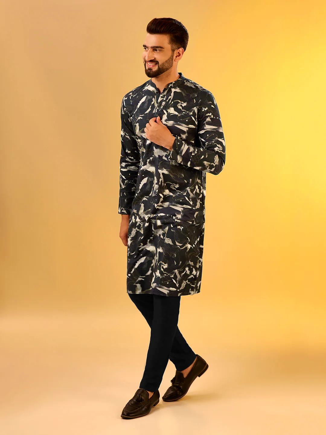 Men's Black Kurta - Image 3