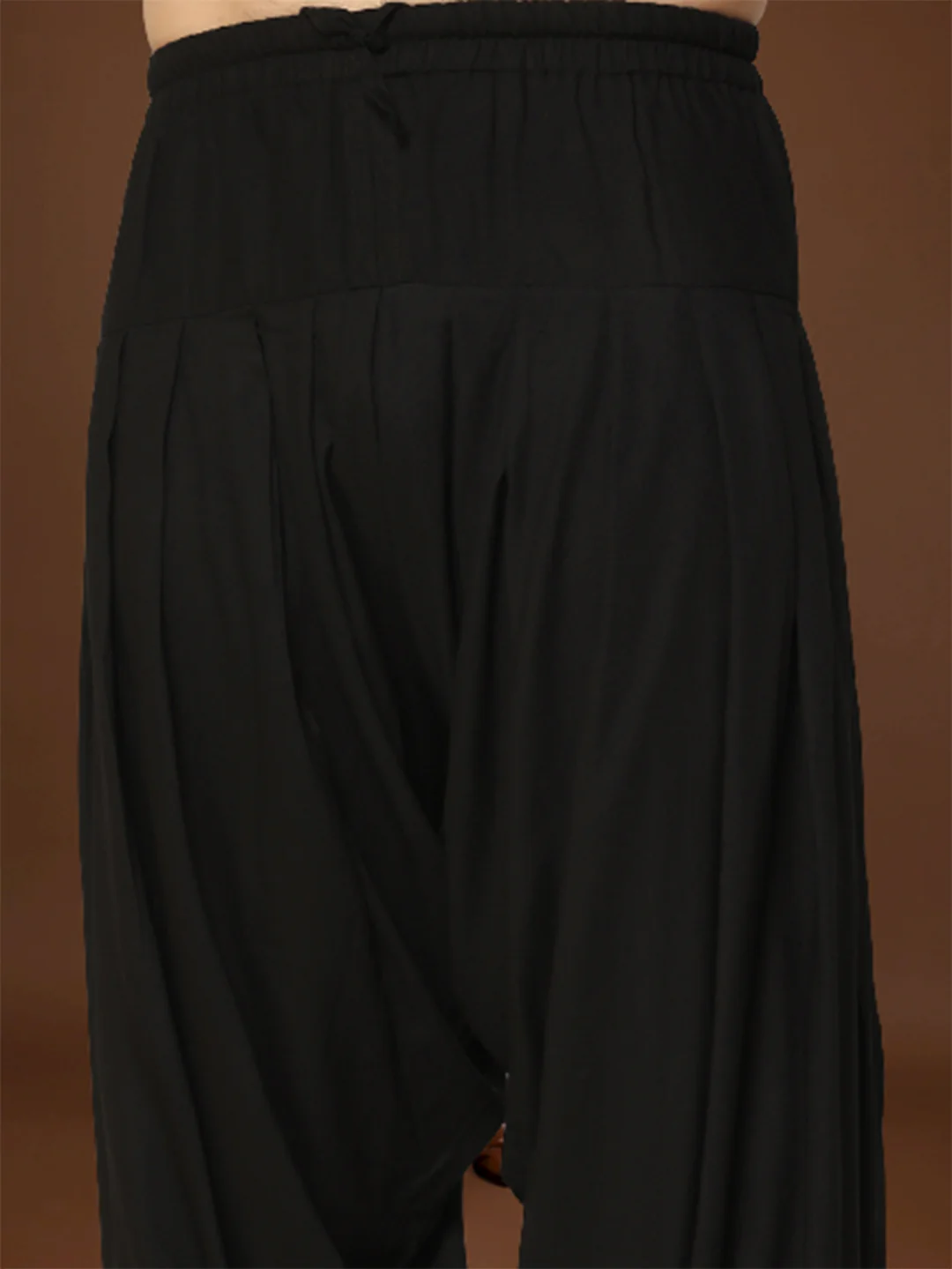 Black Silk Blend Printed Kurta Black Patiala - Image 6