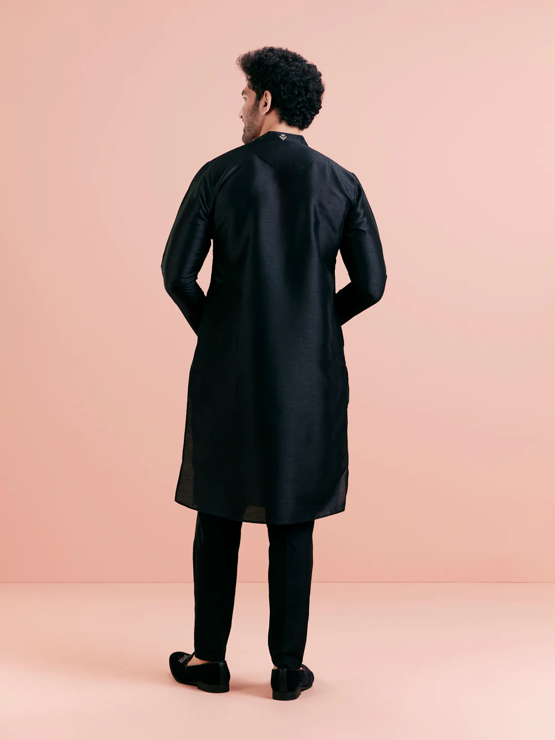 Men's Black Kurta Trouser Set - Image 5