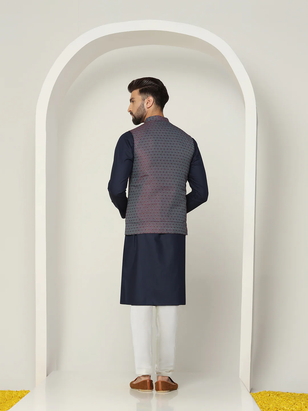 Blue Jacket Kurta Churidar Set - Image 4