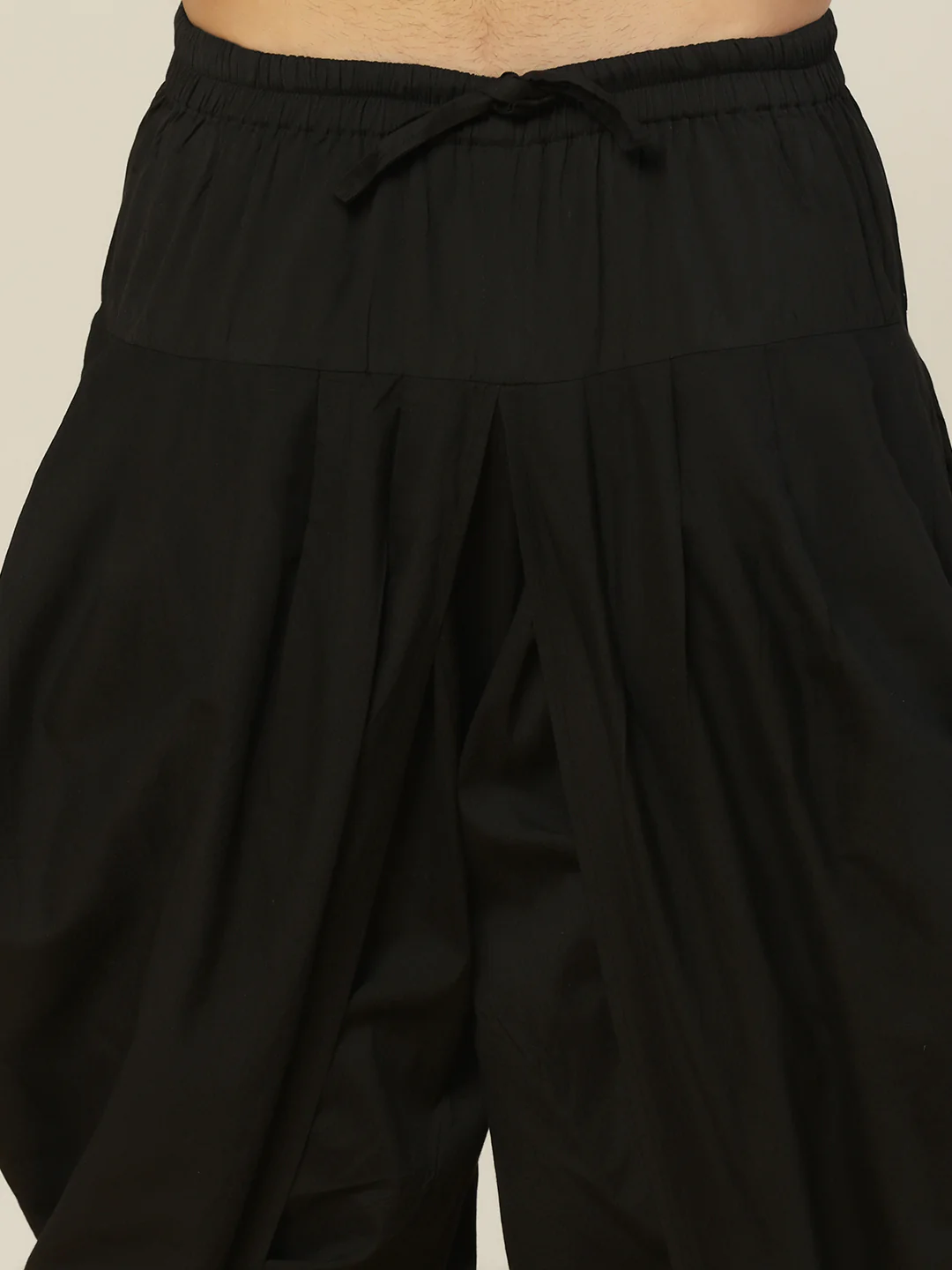 Black Cotton Printed Nehru Jacket Kurta Dhoti Set - Image 7