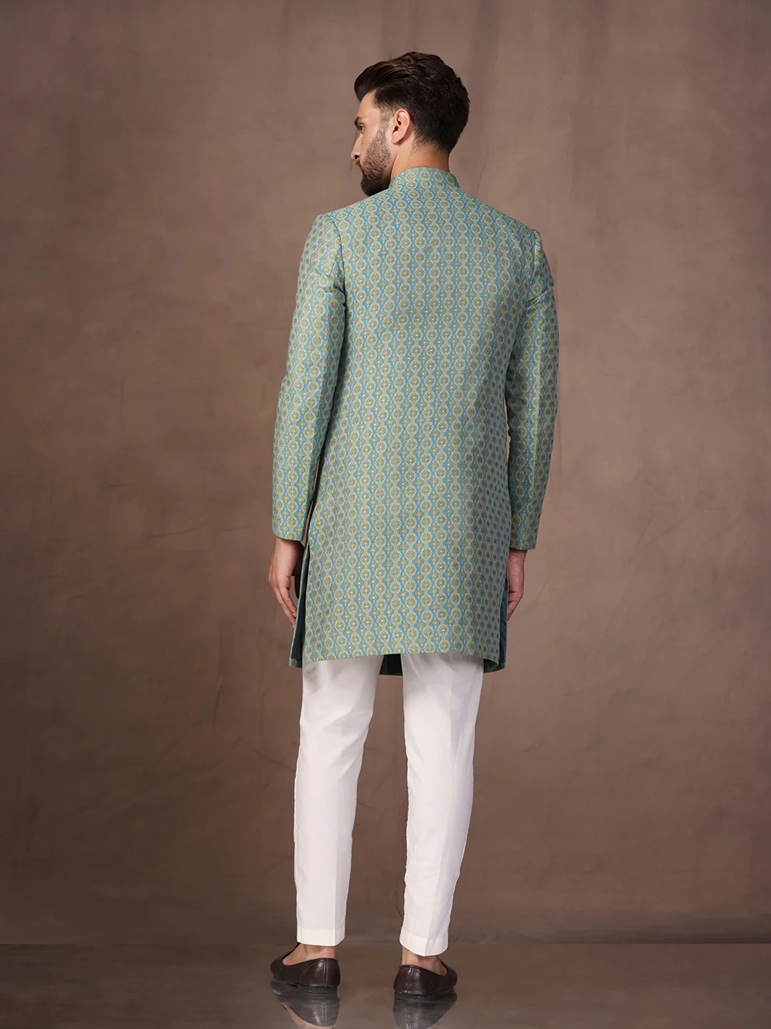 Men's Blue Indowestern Trouser Set - Image 4