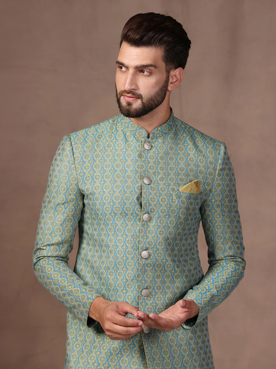 Men's Blue Indowestern Trouser Set - Image 5
