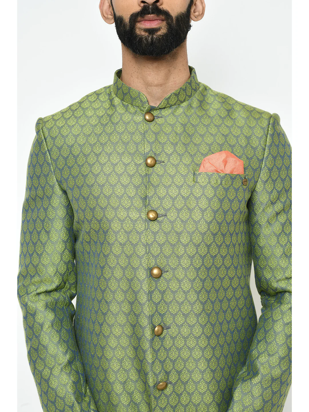 Men's Green Indowestern Churidar Set - Image 5
