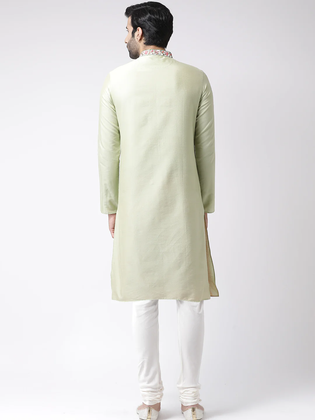 Men's Green Kurta Churidar Set - Image 4