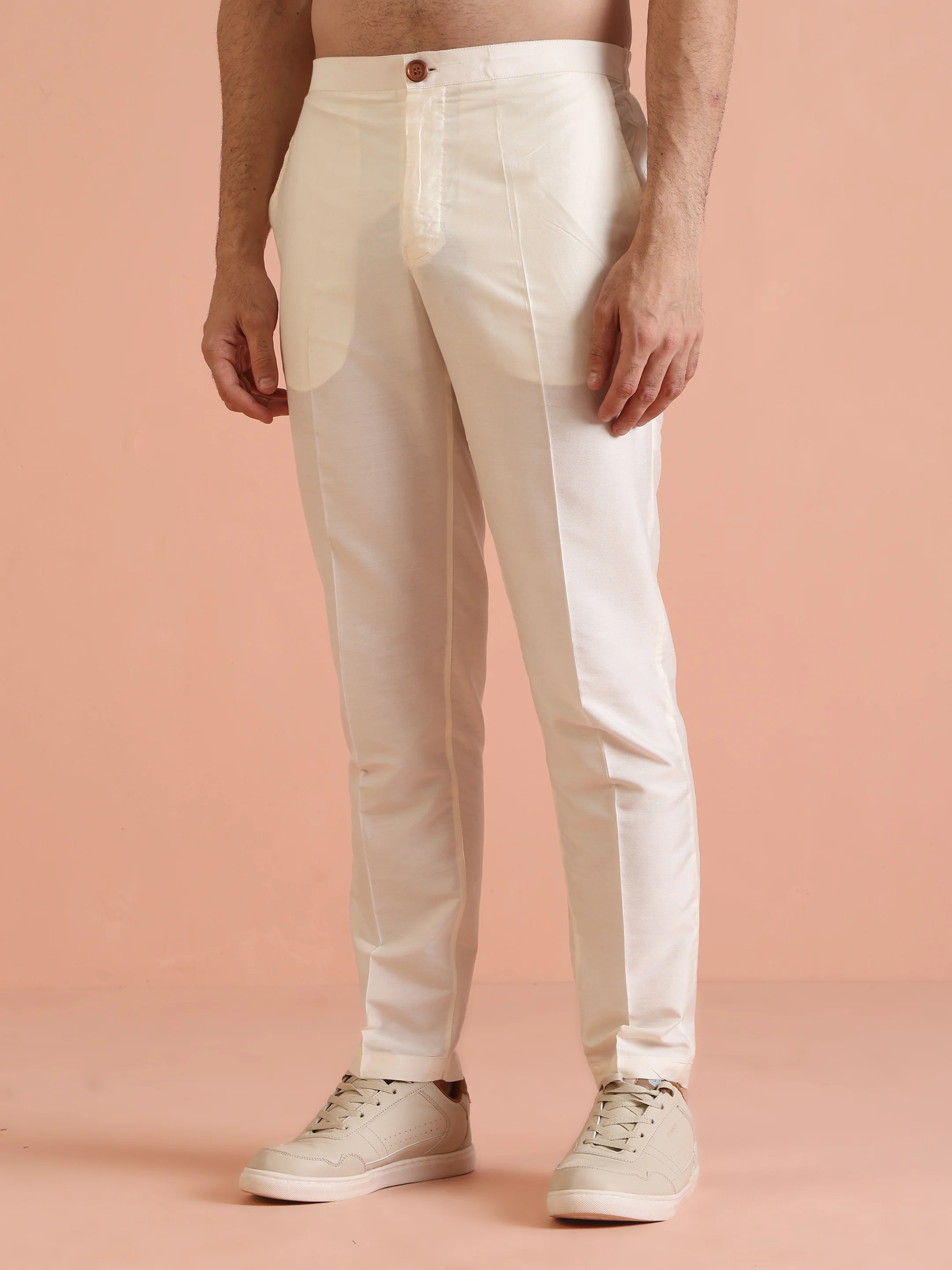 Pastel Cotton Silk Printed Indowestern Kurta Trouser Set - Image 6